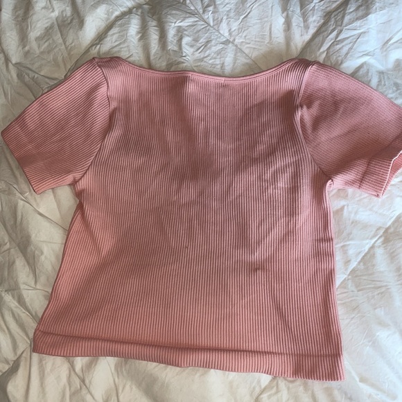 forever 21 pink square neckline ribbed top! - Picture 3 of 3